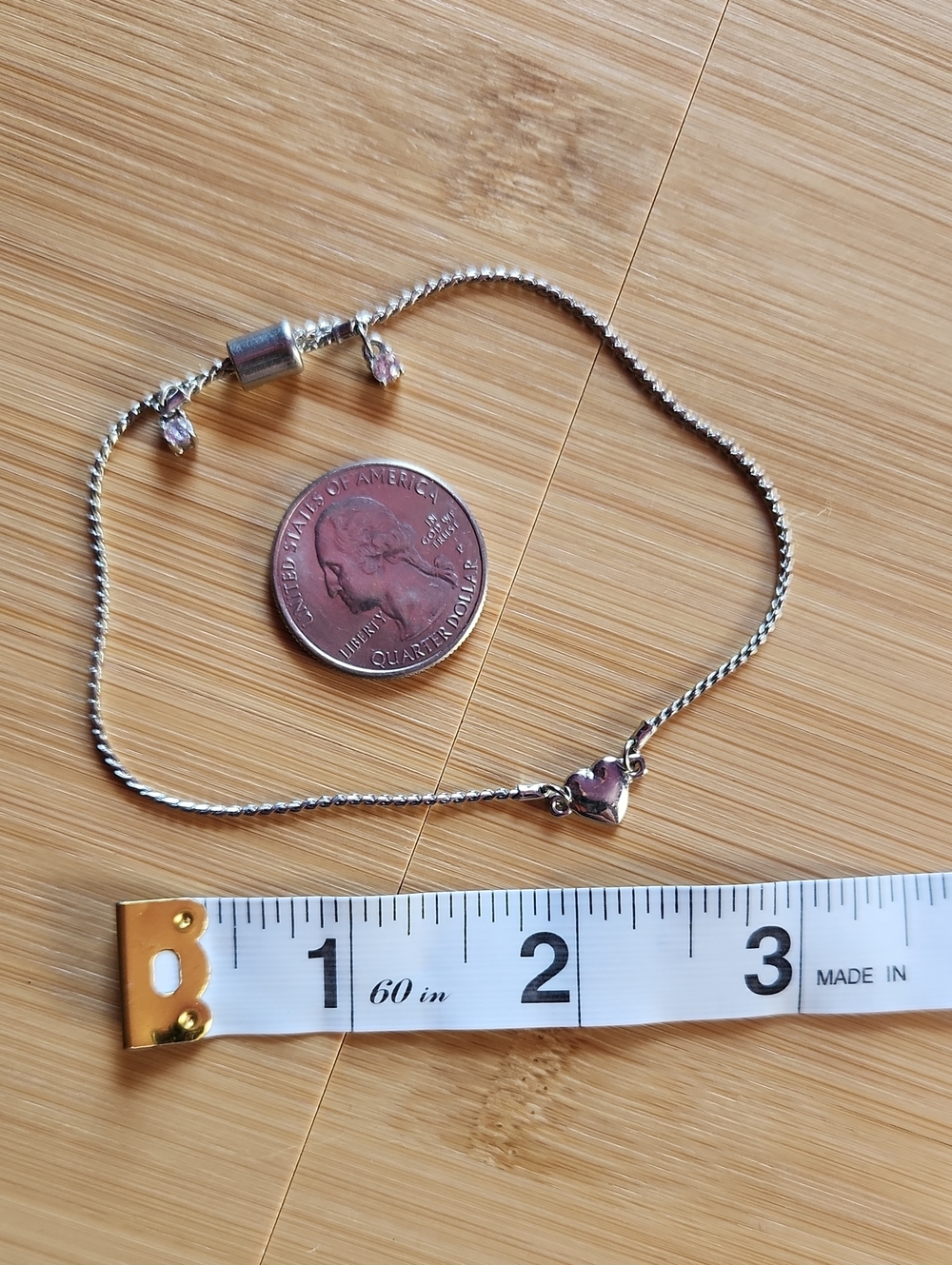 Silver Heart Charm Bracelet *E7